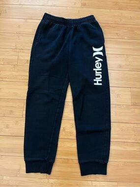 Hurley Black Kids Sweatpants with White Logo